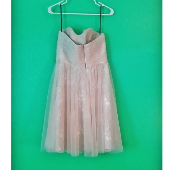 Sorella Vita Cream Tulle Lace Strapless Dress - Picture 2 of 7